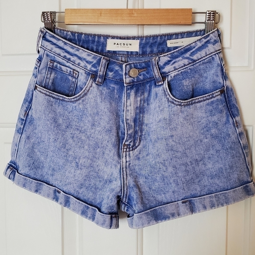 PacSun Eco Light Blue Denim Mom Shorts size 25 - Picture 3 of 9
